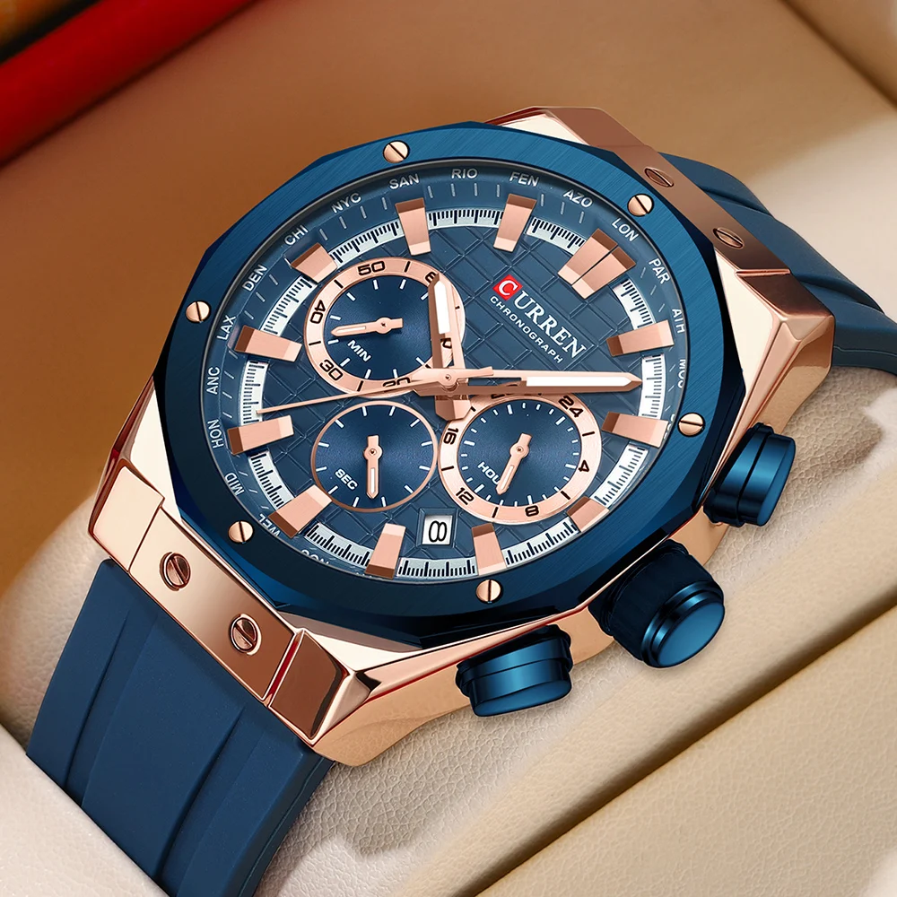 Luxury Watch Magazine - Curren Luxe Merk Hoge Kwaliteit Chronograaf